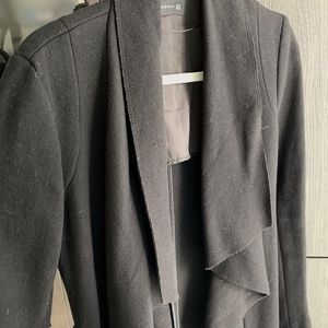 Wool Blend ZARA Coat with Waist Belt and metal ring,